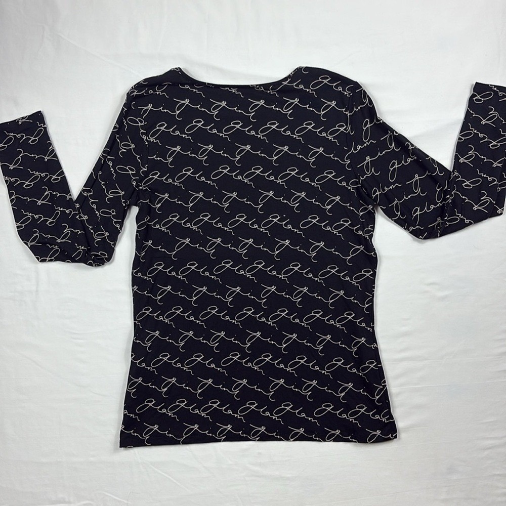Chicos The Ultimate Tee Long Sleeve TShirt Womens Size 0 (Small 4) Black - Picture 2 of 8